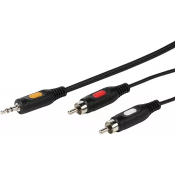 Garso laidas 3.5 mm – 2xRCA Vivanco 2.5 m (VVAJACK2RCA25MMK)