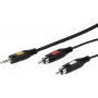 Garso laidas 3.5 mm – 2xRCA Vivanco 2.5 m (VVAJACK2RCA25MMK)