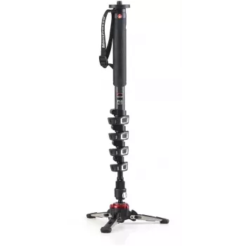 Manfrotto XPRO Monopod+ MVMXPROC5 anglies pluošto 5 sekcijų video monopodo kojelė su FLUIDTECH pagrindu