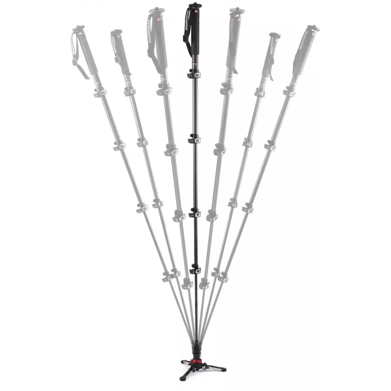 Manfrotto XPRO Monopod+ MVMXPROC5 anglies pluošto 5 sekcijų video monopodo kojelė su FLUIDTECH pagrindu