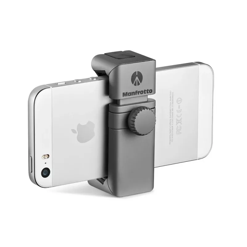 Manfrotto MTWISTGRIP universalus išmaniojo telefono laikiklis su Twist-Lock, aliuminis, juodas/pilkas