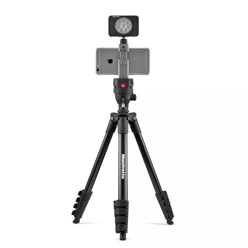 Manfrotto MTWISTGRIP universalus išmaniojo telefono laikiklis su Twist-Lock, aliuminis, juodas/pilkas