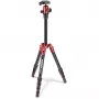 Manfrotto Element Traveller 5 sekcijų aliumininis trikojis su rutuline galvute, raudonas