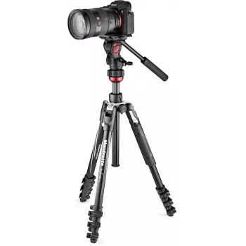 Manfrotto BEFREE Live Lever anglies pluošto vaizdo trikojis su skysčio galvute