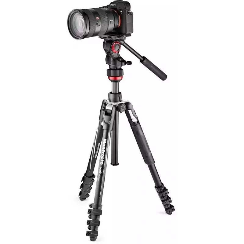 Manfrotto BEFREE Live Lever anglies pluošto vaizdo trikojis su skysčio galvute