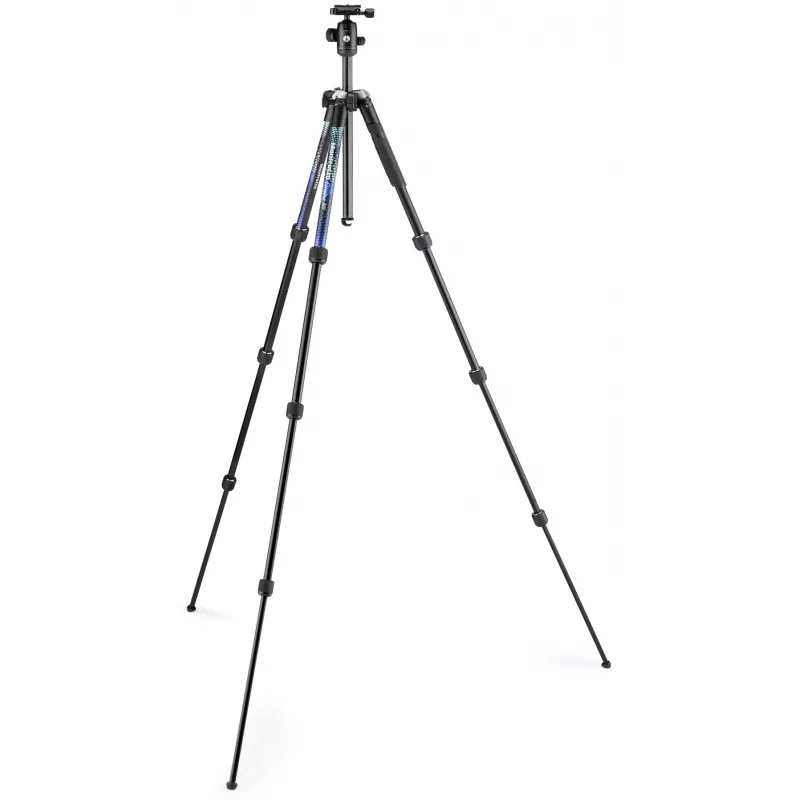 Manfrotto MKELMII4BL-BH Element MII 4 sekcijų aliumininis trikojis su rutuline galvute, mėlynas