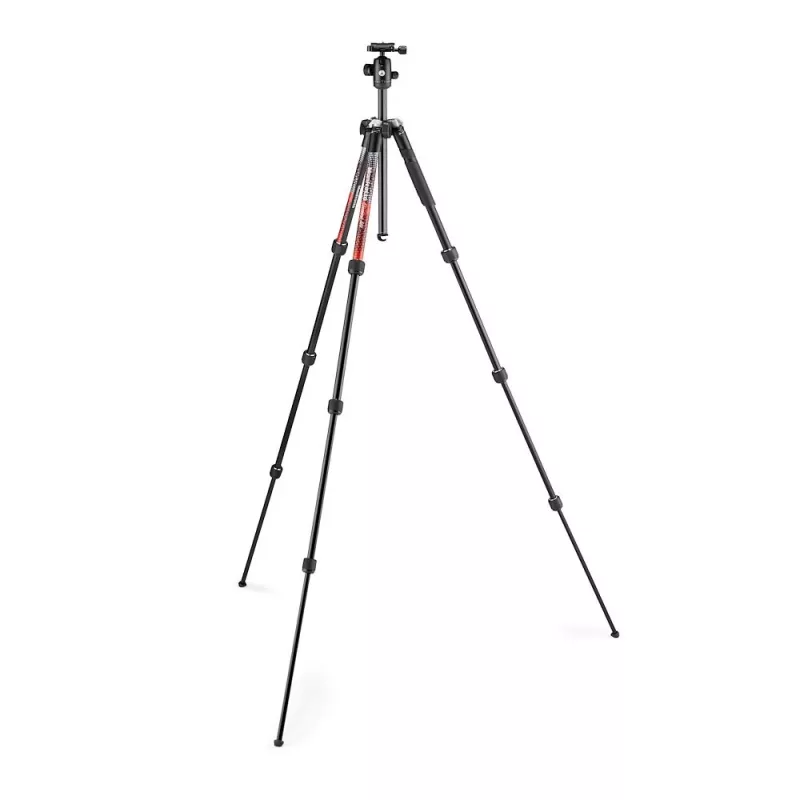 Manfrotto MKELMII4RD-BH Element MII 4 sekcijų aliumininis trikojis su rutuline galvute, raudonas