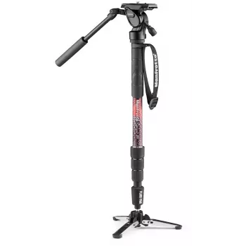 Manfrotto Element MII vaizdo monopadas su 400 Series skysčių galvute, aliuminis (MVMELMIIA4LIVE)