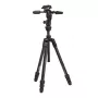 Manfrotto MKBFRTC4GTFB-3W Befree GT anglies pluošto kelioninis trikojis su 3 krypčių skysčio galvute, sukimo fiksatoriais, 10 kg apkrova, 164 cm maksimalus aukštis, juodas