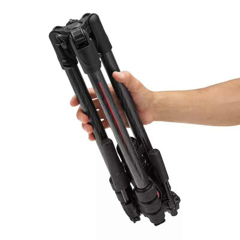 Manfrotto MKBFRTC4GTFB-3W Befree GT anglies pluošto kelioninis trikojis su 3 krypčių skysčio galvute, sukimo fiksatoriais, 10 kg apkrova, 164 cm maksimalus aukštis, juodas