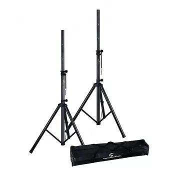 Soundsation SPST-SET70 BK garsiakalbių stovų rinkinys – trikojis pora su nešiojimo krepšiu, 1000–1800mm aukštis, 50kg apkrova, 35mm stulpelis, juoda