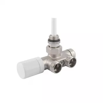 Giacomini V81112Q termostatinio radiatoriaus vožtuvo korpusas 1/2 inch x 3/4 inch Eurokonus, kampinis, nikeliuotas žalvaris