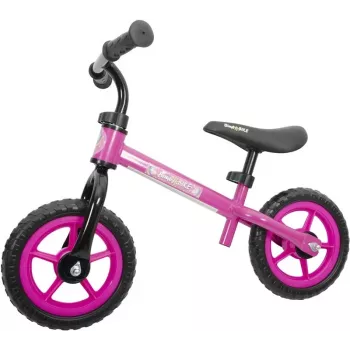 Balance Bicycle 10 Pink – itin lengvas vaikiškas dviratis su nepraduriamomis EVA padangomis, reguliuojama sėdyne ir vairu, 18 mėn.–5 metų, iki 25 kg