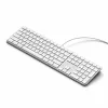 Satechi Slim LX3 laidinė apšviesta klaviatūra su skaičių bloku, USB-C/USB-A, Mac/Windows režimo perjungimas, sidabrinė