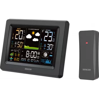 Sencor SWS 4500 oro stotis juoda / spalvotas LCD ekranas / belaidis jutiklis