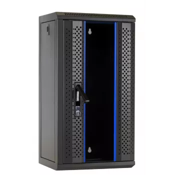 DSIT DS10-3312 12U 10 colių sieninis serverių kabinetas su stiklo durimis, 312x310x618 mm, juodos spalvos