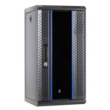 DSIT DS10-3312 12U 10 colių sieninis serverių kabinetas su stiklo durimis, 312x310x618 mm, juodos spalvos