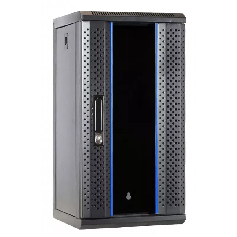 DSIT DS10-3312 12U 10 colių sieninis serverių kabinetas su stiklo durimis, 312x310x618 mm, juodos spalvos
