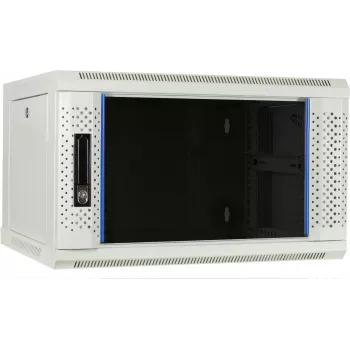 DSIT DS6406W 6U montuojama ant sienos serverio spinta su stiklo durimis, balta, 600 x 450 x 367 mm