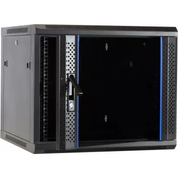 DSIT DS6609 9U sieninis serverio spintelis su stiklo durimis, 600x600x501 mm, juodas