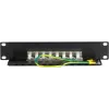 DSIT DS-10Patch5-8FTP 10 colių 8 prievadų FTP CAT 5e skydinė jungtis, 1U montavimui į stelažą, ekranuota RJ45, LSA+ IDC, juoda