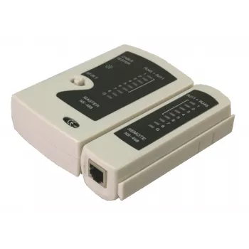 DSIT tinklo kabelių testeris RJ11 RJ12 RJ45 ISDN Cat5 Cat5e Cat6 Cat6a UTP STP su LED indikacija