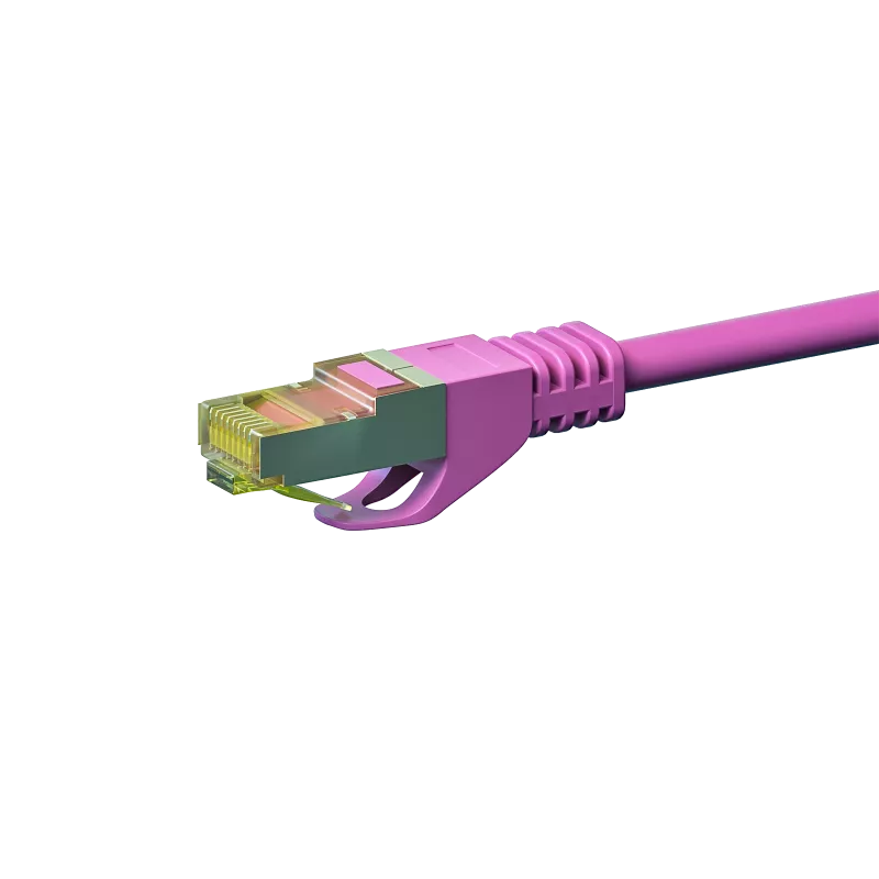 DSIT RJ45 tinklo kabelis S/FTP (PiMF) Cat.7, rožinis, 1m (DC-79-010)