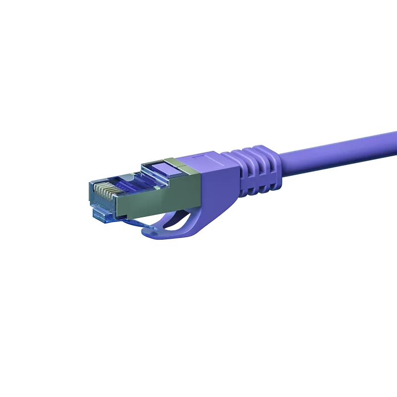 DSIT CAT 6a tinklo laidas LSOH - S/FTP - 0,25 m - violetinis (DC-6A8-002)