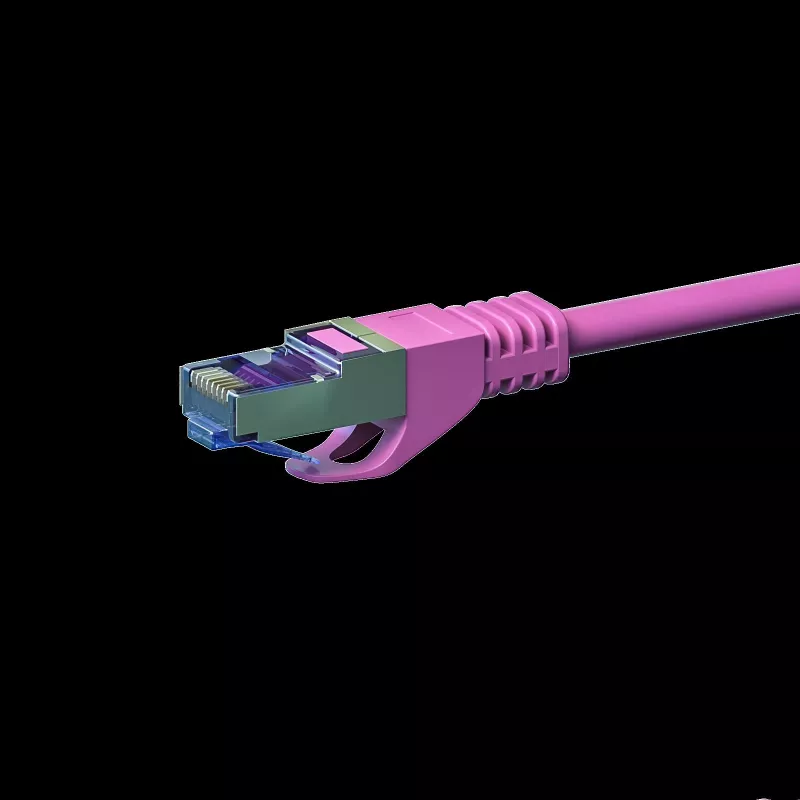 DSIT CAT 6a S/FTP LSOH tinklo kabelis, 0,5 m, rožinis