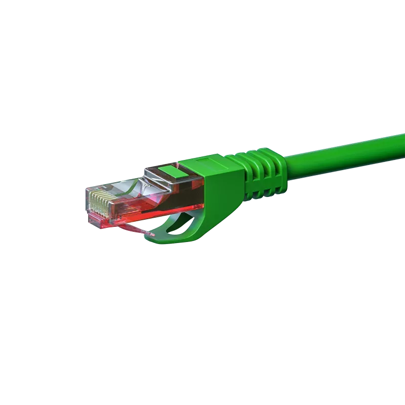 DSIT CAT6 U/UTP 1,5 m pataisos kabelis, žalias, 100% varis, RJ45, 10 Gbps, 250 MHz, PVC apvalkalas