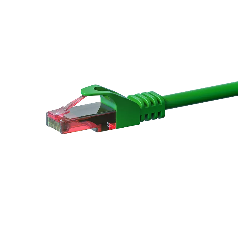 DSIT CAT6 U/UTP eterneto laidas, 20 m, žalias, 100% varis, RJ45, snagless, Gigabit