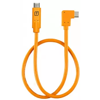 Kampinis USB-C–USB-C laidas fotografavimui prijungus prie kompiuterio (tethering) Tether Tools TetherPro 50 cm, Orange (CUCRTC1-ORG)