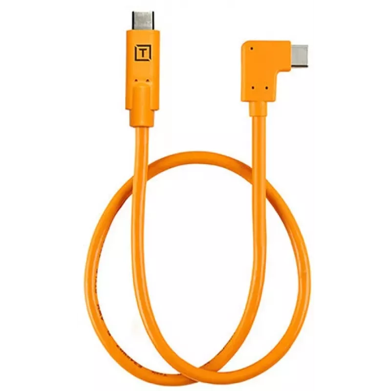 Kampinis USB-C–USB-C laidas fotografavimui prijungus prie kompiuterio (tethering) Tether Tools TetherPro 50 cm, Orange (CUCRTC1-ORG)