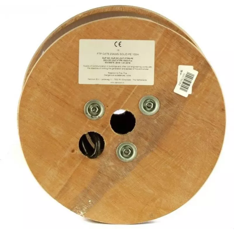 DSIT DANICOM CAT6 FTP 100 m lauko solidus laidininkas PE kabelis (Fca) - DC-OUT-FTP6-100S-FCA