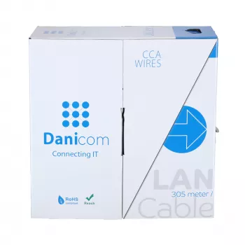 DSIT CAT6 U/UTP tinklo kabelis 24/7 lankstus 305m pilkas CCA