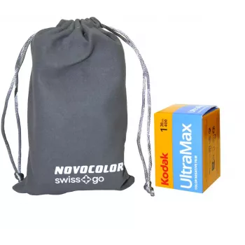 Swiss+Go Novocolor 35mm analoginis fotoaparatas su blykste, rožinis (SWI401611)