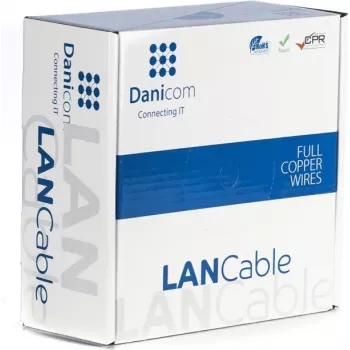 DSIT DANICOM CAT5e FTP 100m lauko kabelis, vientisa varinė gysla, PE juoda, Gigabit
