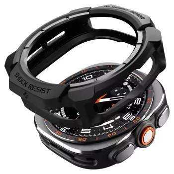 Spigen Rugged Armor dėklas Samsung Galaxy Watch Ultra 2 2026 (47mm) – matinė juoda