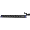 DSIT DS-8PDU-SPD 19 colių stovo maitinimo juosta su apsauga nuo viršįtampių, 8 lizdai, 2m laidas, 16A, 1U, juoda