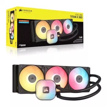 CORSAIR iCUE LINK TITAN II 360 RX RGB 360 mm skysčio aušintuvas CPU, juodas