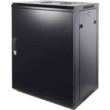DSIT DS6415M 15U sieninis serverių spintos korpusas su metalinėmis durimis, 600x450x770 mm, juodos spalvos