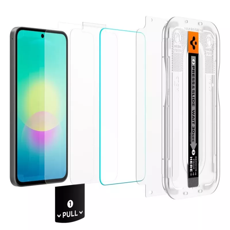 Spigen Glas.tR EZ Fit Pro 2 vnt. grūdinto stiklo ekrano apsauga Samsung Galaxy A27 5G - skaidri