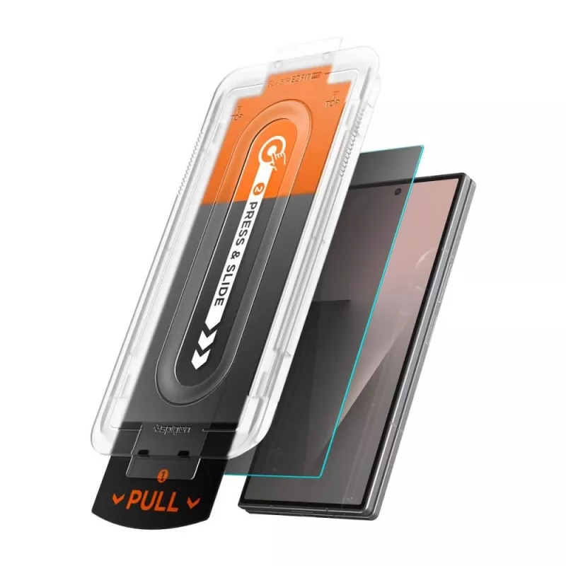Spigen Glas.tR EZ Fit Pro 2 vnt. grūdinto stiklo apsauga su privatumo filtru, skirta Samsung Galaxy Z Fold 7 / 8 pagrindiniam ekranui