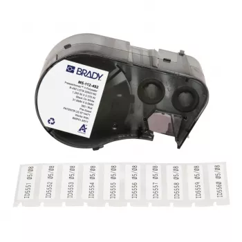 BRADY FreezerBondz B-490 poliesterio etiketės BMP21-PLUS, M210, M211 - 19,05 mm x 6,4 m, baltos, nuolatiniai akriliniai klijai, terminio perkėlimo, kriogeninės ir laboratorinės