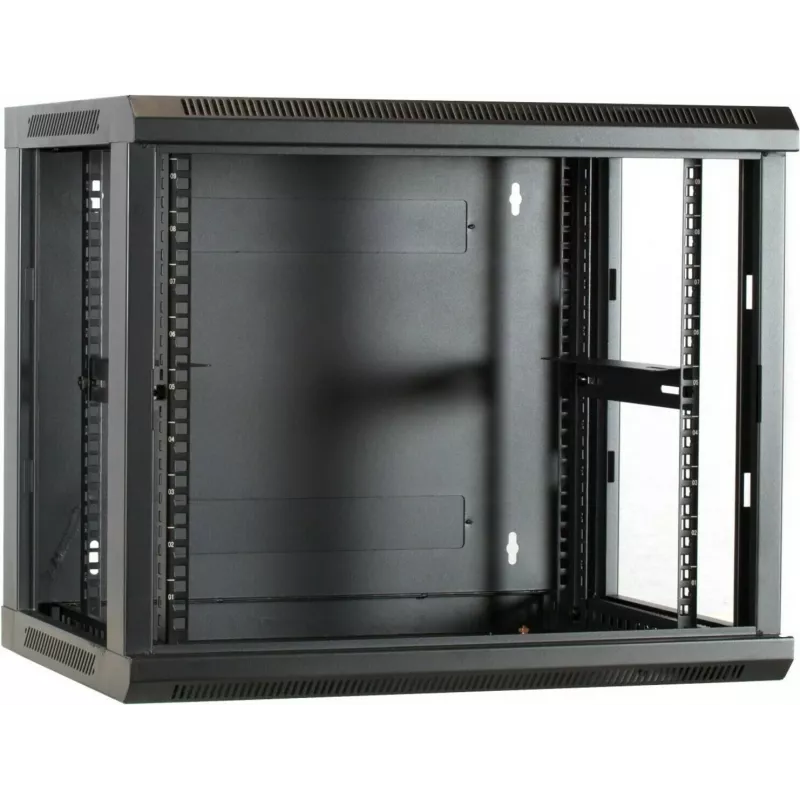 DSIT DS6409 9U sieninis serverio spintos su stiklo durimis, 600x450x500 mm, juoda