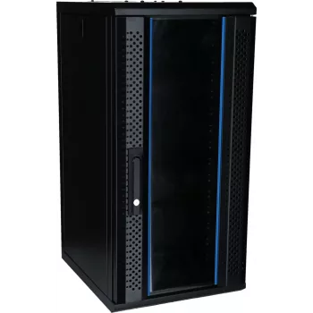 DSIT DS10-3415 15U 10 colių sieninis serverio spintelis su stiklo durimis, 370x450x752 mm, juodas