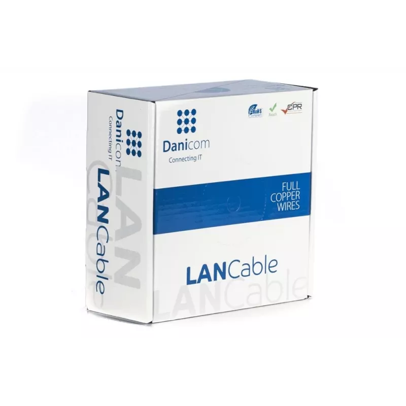 DSIT DANICOM CAT6A UTP 50m lauko kabelis, vientisas laidininkas, PE apvalkalas (Fca) - juodas