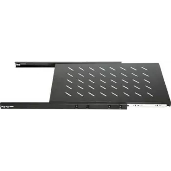 DSIT DS-UH45 ištraukiama lentyna 450 mm gylio sieniniams spintoms, 1U, 25 kg apkrova, juoda
