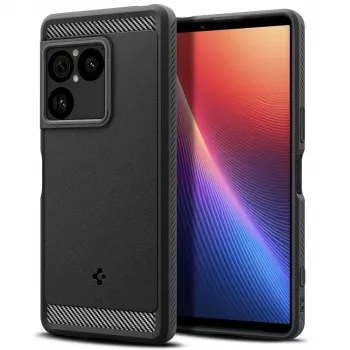 SPIGEN Rugged Armor dėklas, skirtas Sony Xperia 1 V, matinė juoda
