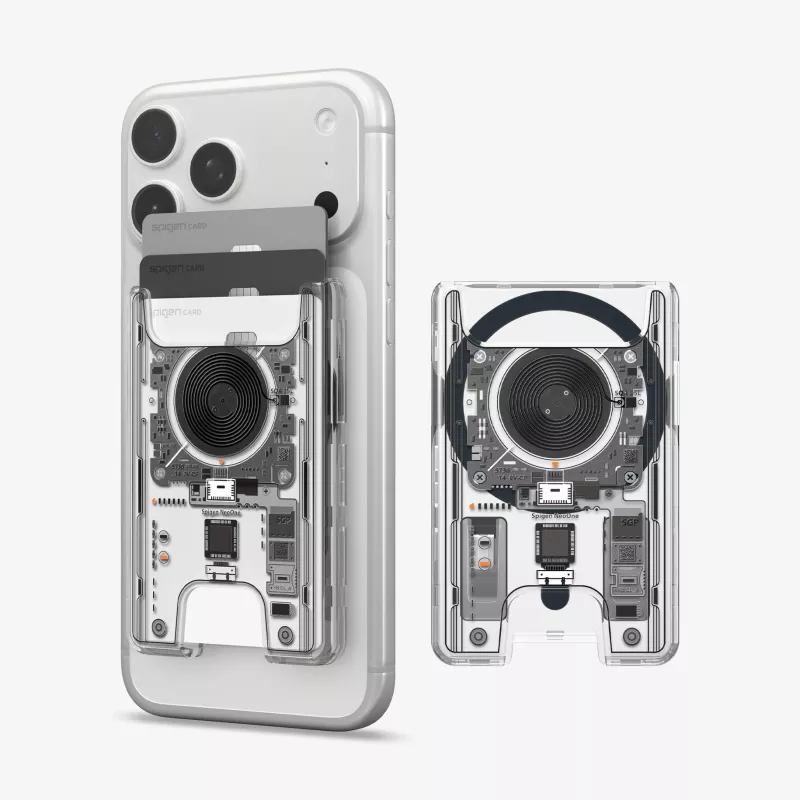 SPIGEN Ultra Hybrid Wallet MagSafe Magnetinis kortelių laikiklis NEO One - juoda